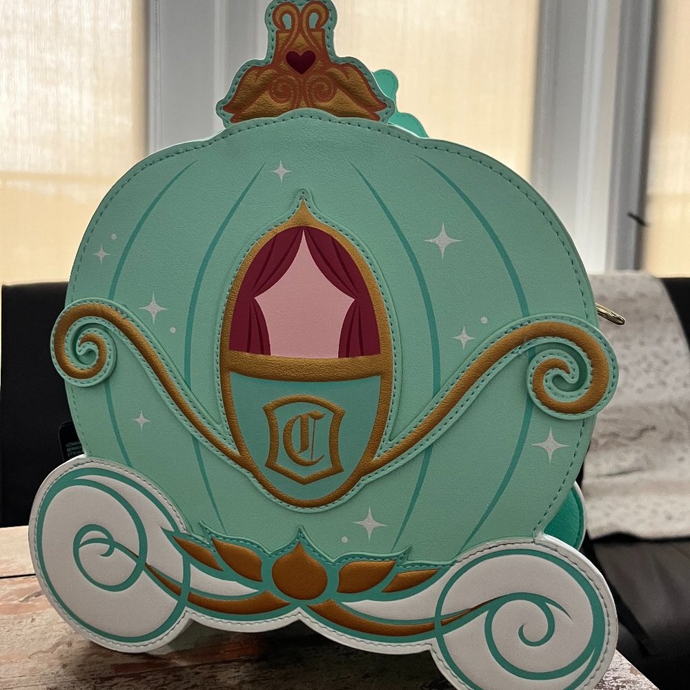 Loungefly Disney Cinderella Reversible Pumpkin Carriage Crossbody Purse